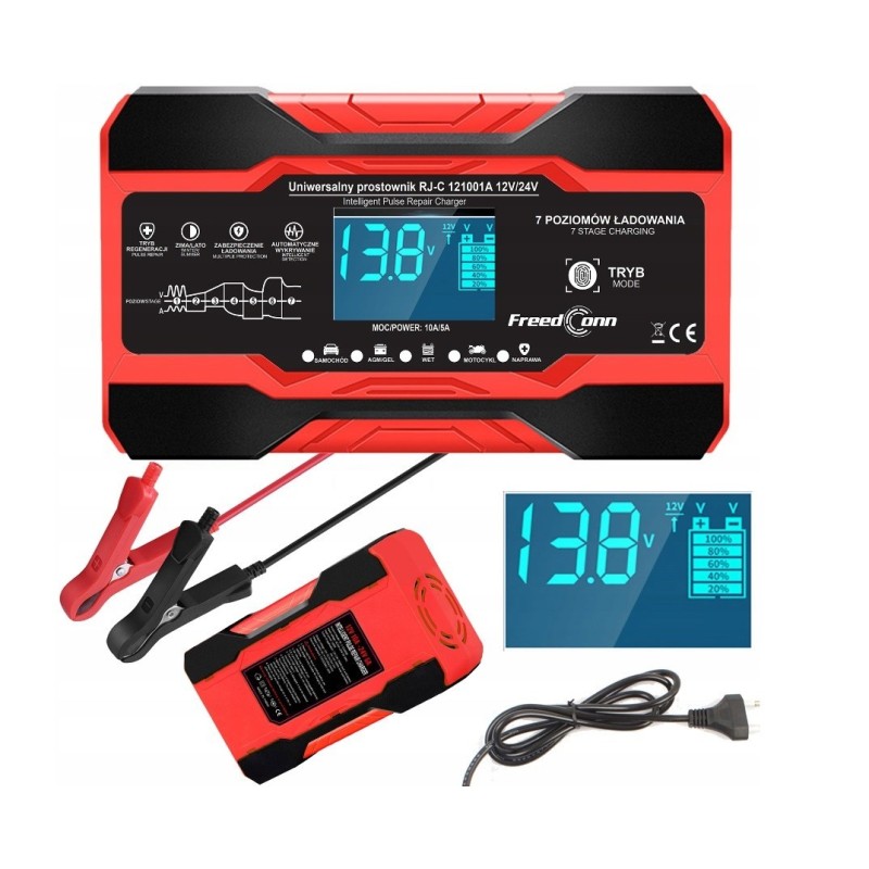 Prostownik akumulatorowy RJ Tianye RJ-C 121001A 12V, 10A /24V 5A