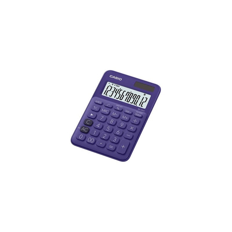 Casio Kalkulator MS 20 UC PL, fioletowy, 12 miejsc, podwójne zasilanie, EOL