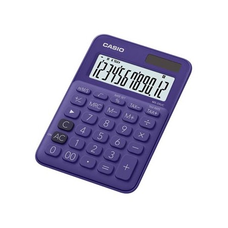 Casio Kalkulator MS 20 UC PL, fioletowy, 12 miejsc, podwójne zasilanie, EOL