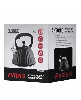 PROMIS CZAJNIK 3,0 L, ANTONIO, CZARNY, DREWNIANA R