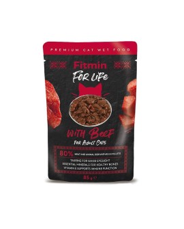 FITMIN For Life Cat Pouch Adult Beef - mokra karma dla kota - 85 g