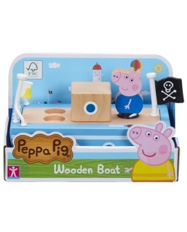 PROMO Peppa Pig - Drewniana łódka z figurką Świnka Peppa 07209