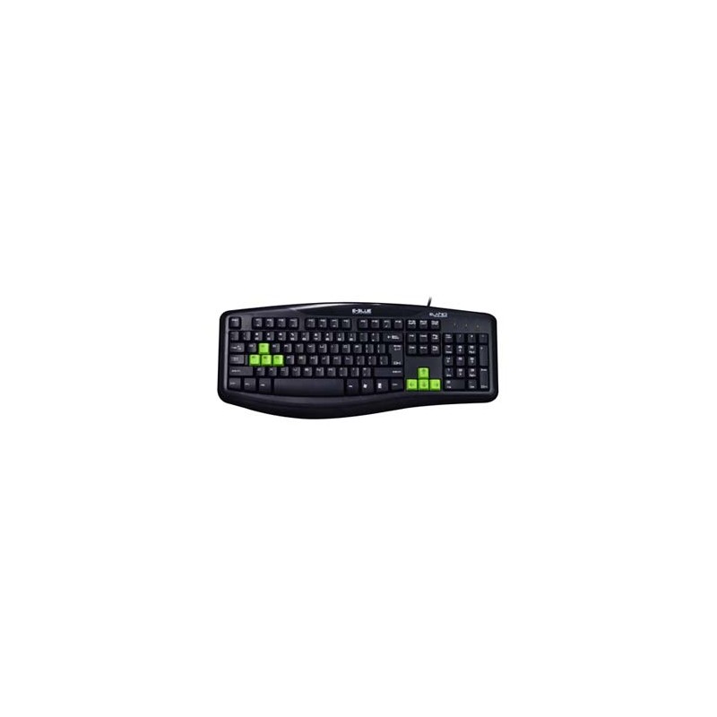E-blue Elated klawiatura przewodowa (USB) US, czarna, EOL