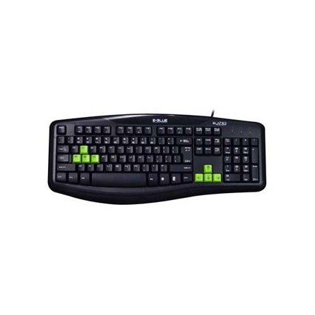 E-blue Elated klawiatura przewodowa (USB) US, czarna, EOL