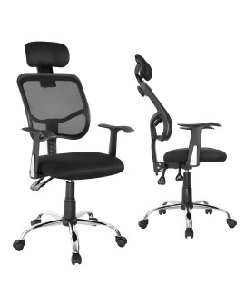 Siatkowe ergonomiczne krzesło biurowe Ergo Office, z wysokim oparciem, regulowany zagłówek, max 150kg, ER-413