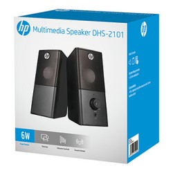 HP głośniki DHS-2101, 2.0, 6W, czarny, regulacja głośności, stołowy, 3,5 mm jack (USB), EOL