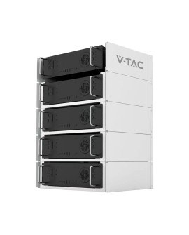 Stojak RACK do magazynów energii V-TAC VT48100E-P2 modularny regał 5,12kWh 5 modułów max (SKU 11556) Biały