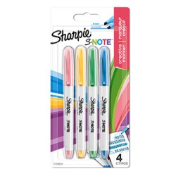 Sharpie, zakreślacz S-Note, mix kolorów, 4szt, kreatywne, EOL