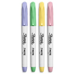 Sharpie, zakreślacz S-Note, mix kolorów, 4szt, kreatywne, EOL