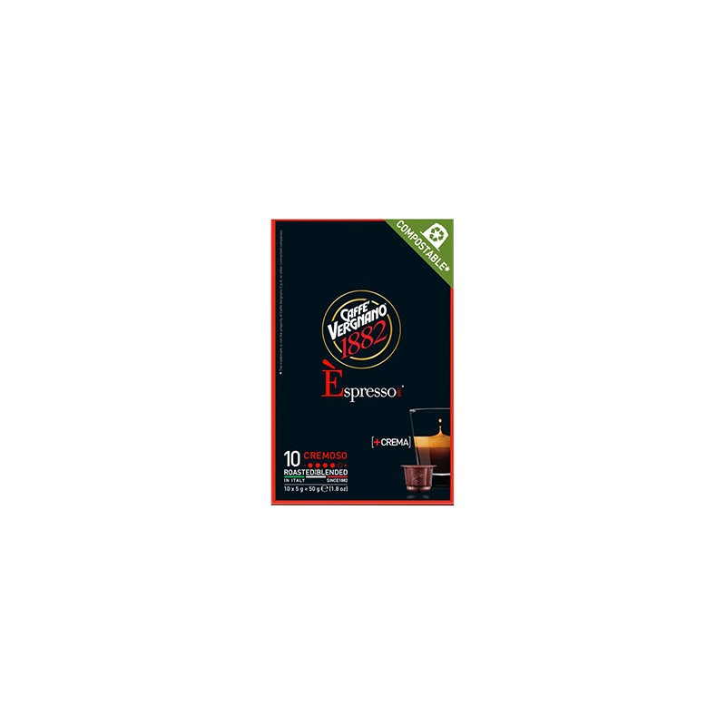 Kawa Caffé Vergnano 1882, Cremoso, 10x5g, kartonek, mieszanka Arabiki i Robusty, Caffé Vergnano 1882