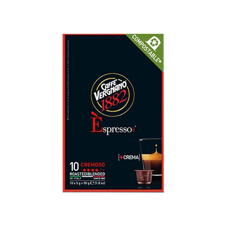 Kawa Caffé Vergnano 1882, Cremoso, 10x5g, kartonek, mieszanka Arabiki i Robusty, Caffé Vergnano 1882