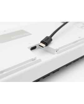 Ducky One 2 White LED klawiatura Uniwersalne USB Niemiecki Czarny, Biały