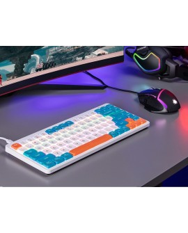 Klawiatura mechaniczna Tracer FINA 84 White/Blue (Outemu Red Switch) TRAKLA47309
