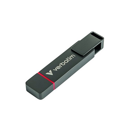 Verbatim USB flash disk, USB C a USB 3.2 Gen 1, 1000GB, Dual QuickStick, szary, 32043, USB C, z oczkiem na brelok