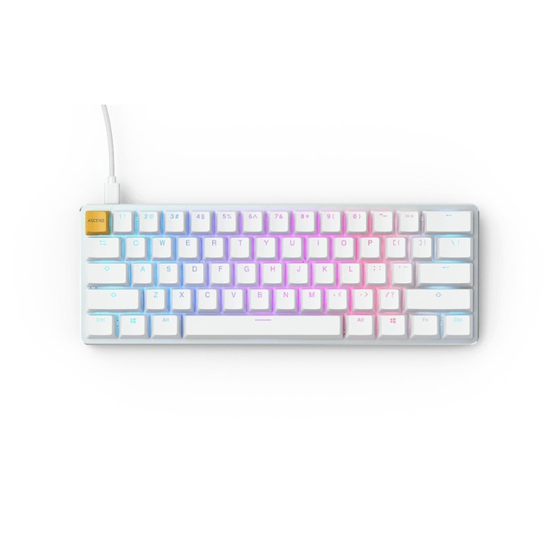 Glorious PC Gaming Race GMMK klawiatura USB QWERTY Amerykański międzynarodowy Srebrny, Biały