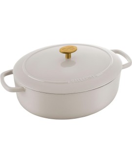 Garnek żeliwny owalny BALLARINI BELLAMONTE 75003-556-0 - 5,5 ltr kość słoniowa