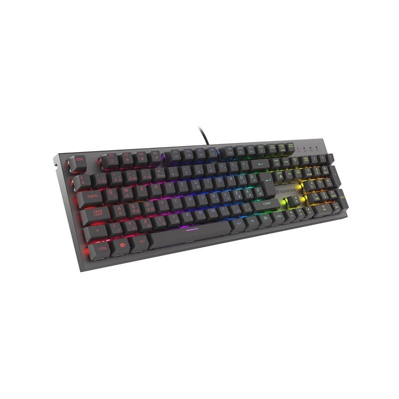 KLAWIATURA DLA GRACZY GENESIS THOR 303 HU PODŚWIETLENIE RGB MECHANICZNA RED CZARNA SWITCH HOT SWAP