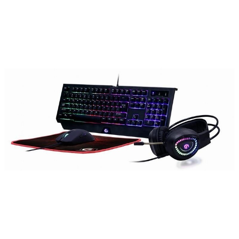 Gembird GGS-UMGL4-01 klawiatura Dołączona myszka USB QWERTY US English Czarny