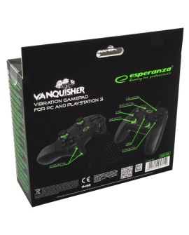 Gamepad Esperanza Vanquisher EGG110K (PC, PS3 kolor czarny, kolor zielony)