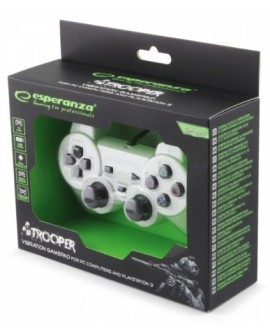 Gamepad Esperanza TROOPER EGG107W (PC, PS3 kolor biały)