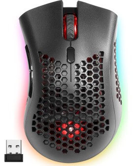 DEFENDER MYSZ BEZPRZEWODOWA GM-709L WARLOCK RF RGB 2400DPI 8P, 5 TRYBÓW PODŚWIETLENIA, DZIUROWANA 52709