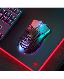 DEFENDER MYSZ BEZPRZEWODOWA GM-709L WARLOCK RF RGB 2400DPI 8P, 5 TRYBÓW PODŚWIETLENIA, DZIUROWANA 52709