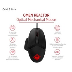HP OMEN Reactor Mysz przewodowa, czarna, 16000DPI