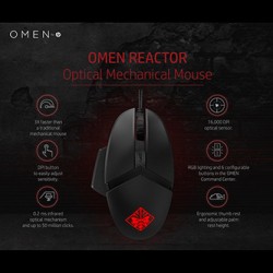HP OMEN Reactor Mysz przewodowa, czarna, 16000DPI