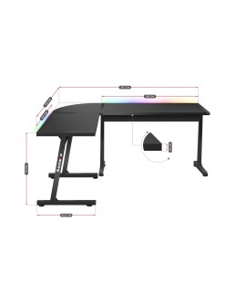 Biurko gamingowe Huzaro Hero 6.0 Balck RGB