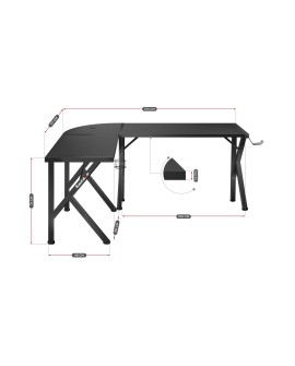 Biurko gamingowe Huzaro Hero 6.3 Black