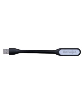 Activejet Lampka do komputera USB LED, do czytania. Napięcie 5V. Moc 1.2W. Materiał PVC. Rozmiar produktu 17018.59mm. Czarna.