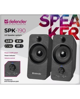 DEFENDER GŁOŚNIKI SPK-190 2.0 8W USB 65190