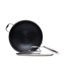 Wok z powłoką DIAMOND Kohersen Black Cube z pokrywką (32 cm 5,1l)