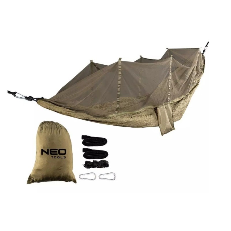 Hamak z moskitierą Neo Tools 330 x 140 cm zestaw