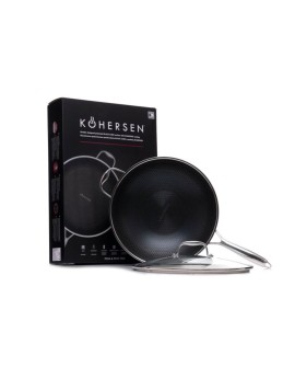 Wok z powłoką DIAMOND Kohersen Black Cube z pokrywką (32 cm 5,1l)