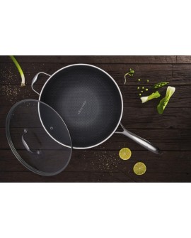 Wok z powłoką DIAMOND Kohersen Black Cube z pokrywką (32 cm 5,1l)