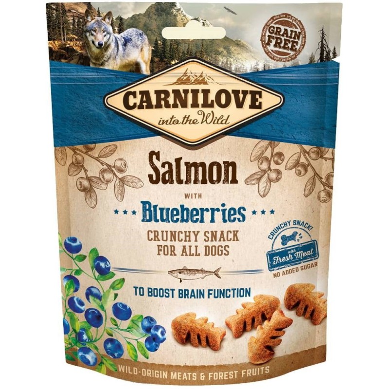 CARNILOVE Fresh Crunchy Łosoś z borówkami - przysmak dla psa - 200 g