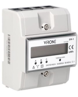 EM-3 ORNO 3-fazowy wskaźnik zużycia energii elektrycznej licznik trójfazowy 80A ORNO