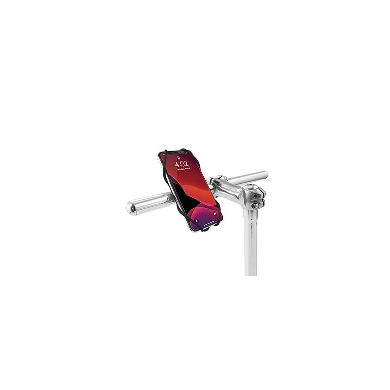 Uchwyt telefonu komórkowego Bone Bike Tie 3, na rower, regulowany rozmiar, czarny, 4.7-7.2", silikon, mocowany do kierownicy, cz