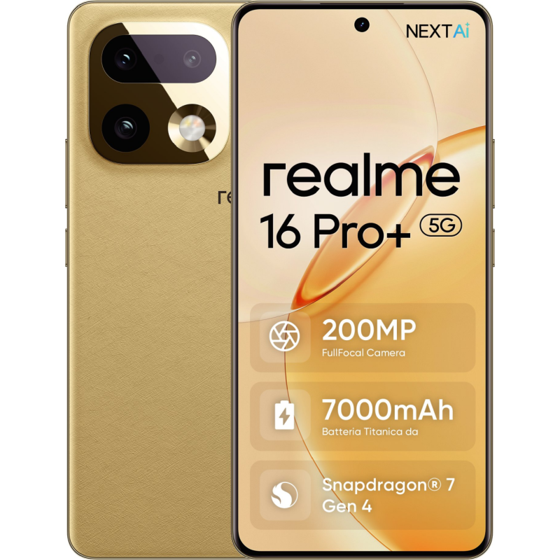 Smartphone REALME 16 Pro+ 5G 12/512GB Złoty 512 GB Złoty TKORALSZA0173