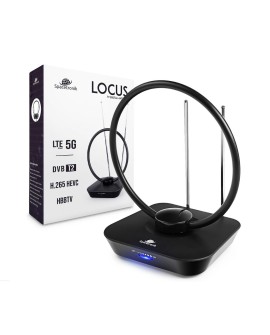 Antena pokojowa DVB-T2 Spacetronik Locus TV zasilacz 45dB
