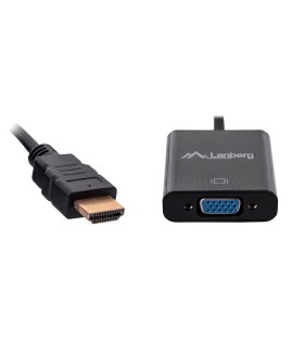 Adapter Lanberg AD-0017-BK (HDMI M - D-Sub (VGA) F 0,20m kolor czarny)