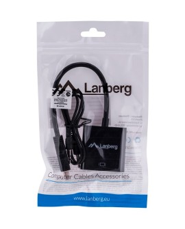 Adapter Lanberg AD-0017-BK (HDMI M - D-Sub (VGA) F 0,20m kolor czarny)