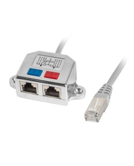 Adapter Lanberg AD-0026-S (RJ45 M - 2 x RJ45 F kolor szary)
