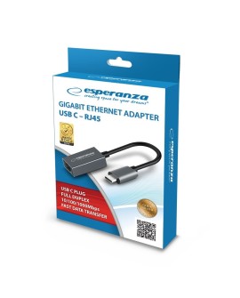 ESPERANZA GIGABIT ETHERNET 1000 MBPS ADAPTER USB C-RJ45 ENA102