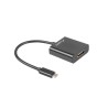 Adapter Lanberg AD-UC-HD-01 (USB typu C M - HDMI F 0,15m kolor czarny)