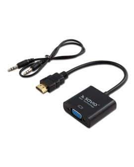 Adapter SAVIO CL-23/B (HDMI M - D-Sub (VGA) F 0,20m kolor czarny)