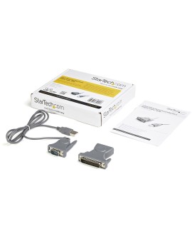 StarTech.com ICUSB232DB25 kabel równoległy Szary 0,9 m USB Typu-A DB-9