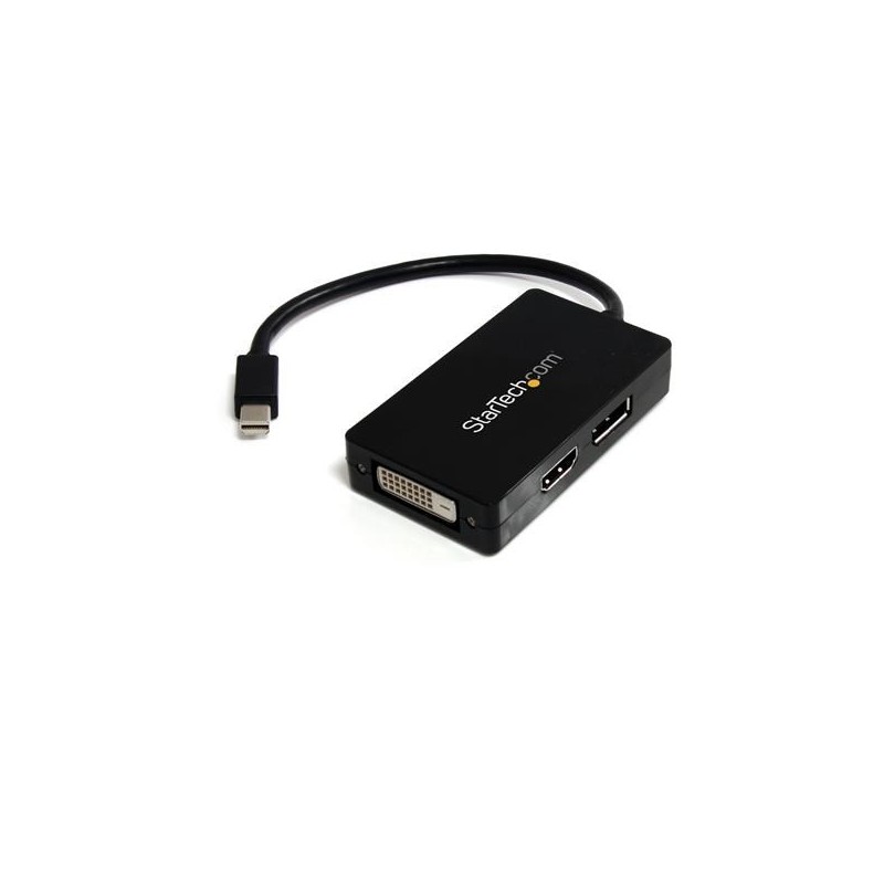 StarTech.com MDP2DPDVHD adapter kablowy 0,15 m Mini DisplayPort DisplayPort + DVI-D + HDMI Czarny