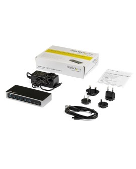 StarTech.com HB30C5A2CSC huby i koncentratory USB 3.2 Gen 1 (3.1 Gen 1) Type-B 5000 Mbit/s Czarny, Srebrny